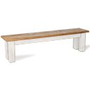 White Painted Plank Bench
