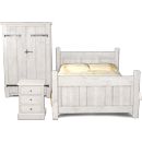 FurnitureToday White Painted Plank Panel Bedroom Set