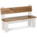 White Painted Plank Pew Bench