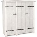 FurnitureToday White Painted Plank Triple Wardrobe