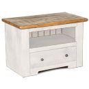 FurnitureToday White Painted Plank TV Cabinet