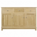 Winchester solid oak sideboard with 3 drawers