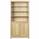 FurnitureToday Winchester solid oak tall open bookcase with