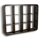 FurnitureToday Zenon Dark 12 Horizontal or Vertical Shelf Unit 