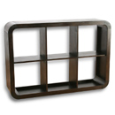FurnitureToday Zenon Dark 6 Horizontal or Vertical Shelf Unit 