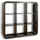 FurnitureToday Zenon Dark 9 Horizontal or Vertical Shelf Unit 