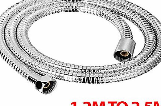 fusion 1.2M TO 2.5M CHROME SHOWER BATH HOSE Flexible Stainless Steel Replacement Pipe Fusion(TM) (2.5m)