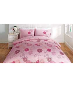 fusion Flower Double Duvet Set - Pink