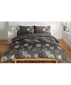 fusion Flower Single Duvet Set - Chocolate
