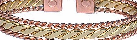 Fusions Magnetic Bracelets Brass FLattened Curb Design / Copper Magnetic Bracelet 82M - Delicately Handcrafted and Superbly Finished - in the UK! -   FREE GIFT