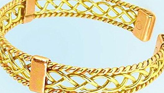 Fusions Magnetic Therapy Copper amp; Brass 84M Bracelet / Bangle with paterned Lace Centre. Delicately Handcrafted and Superbly Finished - in the UK!