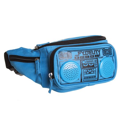 Fydelity Blue Retro Boombox Bum Bag With Working Speakers