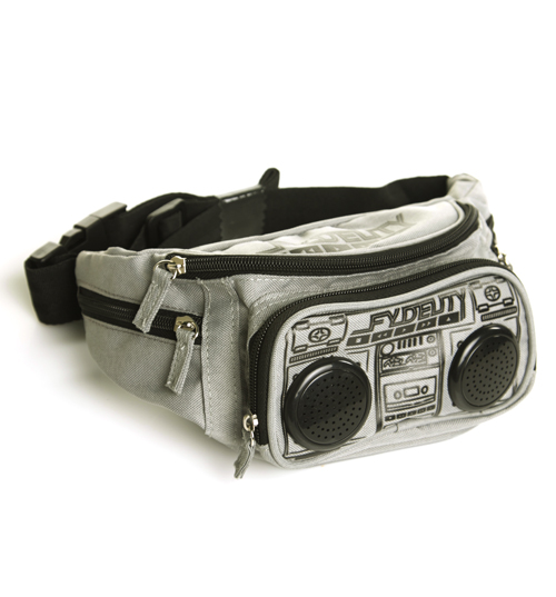 Bullet Grey Retro Boombox Bum Bag With Working