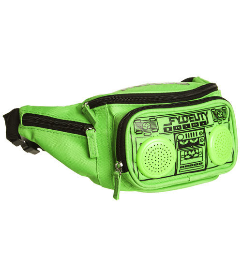 Green Retro Boombox Bum Bag With Working