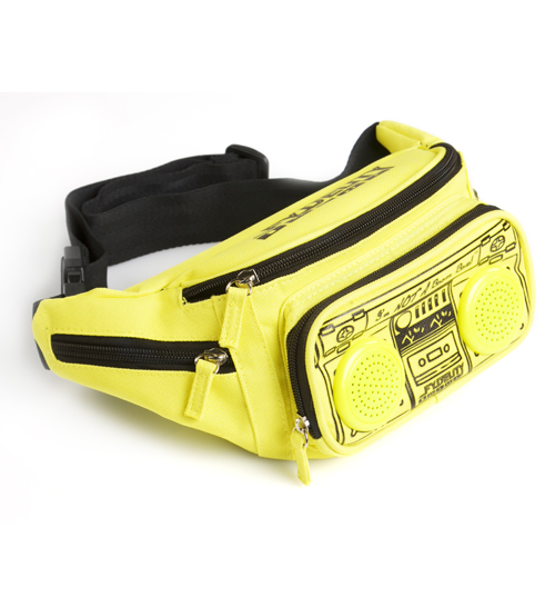 Neon Yellow Retro Boombox Bum bag With Working