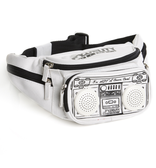 Fydelity White Retro Boombox Bum Bag With Working