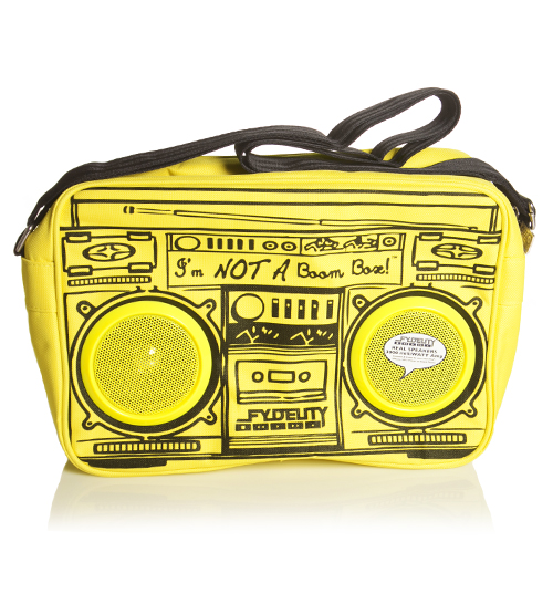 Yellow Retro Boombox Shoulder Bag With Working