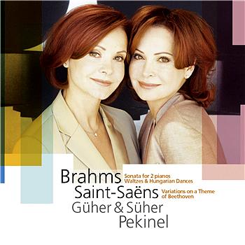 G&uuml;her and S&uuml;her Pekinel Brahms : Sonata for 2 pianos- 5 Waltzes and 2 Hungarian