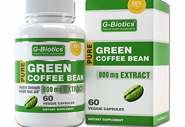 G-Biotics Green Coffee Bean Extract PURE 800mg - EXTRA POTENT ULTRA Premium Weight Loss Pill - (50 Chlorogeni