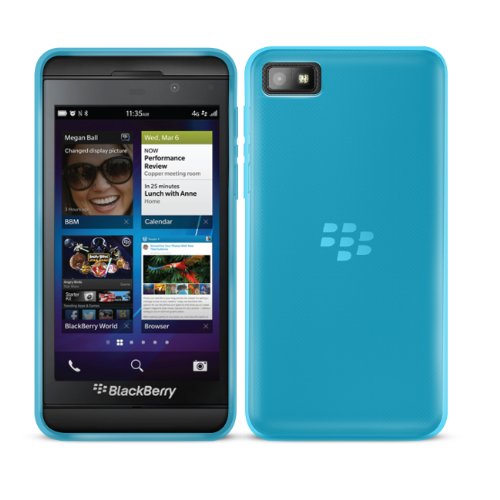 - BlackBerry Z10 Protective Bendy Soft Gel Case in BLUE - Semi Transparent Phone Cover Skin - Custom Built for Black-Berry Z10 SmartPhone / PDA