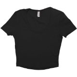 G-Star American Apparel - Baby Rib Crop T, Black, S