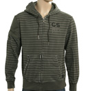 Khaki and Grey Stripe Hooded Sweatshirt