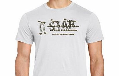 Mens Bridgeman Logo Crew-Neck Crew Neck Short Sleeve T-Shirt, White (Snow), Medium