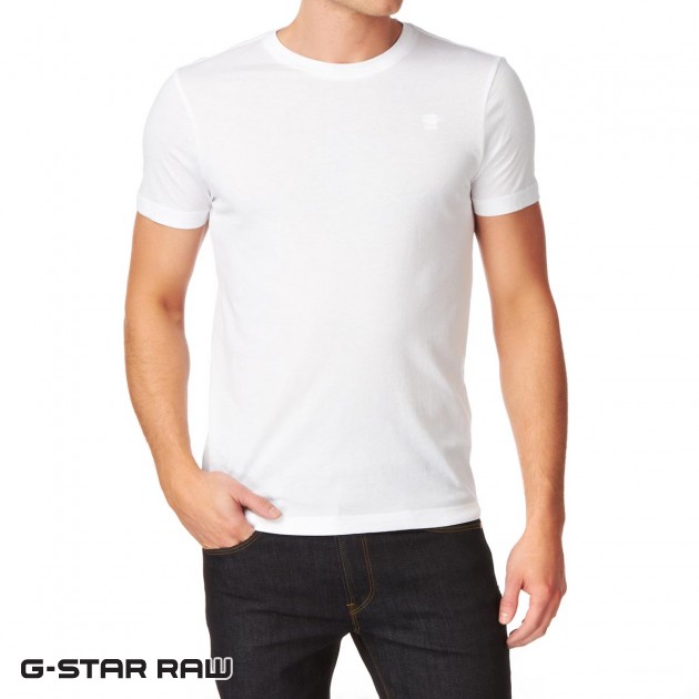 G-Star Mens G-Star Base HTR 2 Pack T-Shirt - Solid White