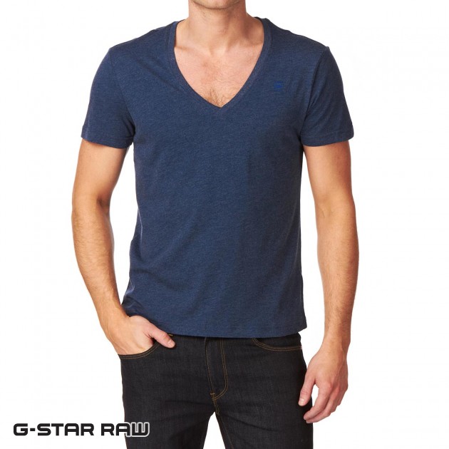 G-Star Mens G-Star Base V 2 Pack T-Shirt - Saphire Blue