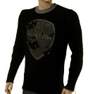 G-Star Mens G-Star Black & Light Grey Cotton Sweater with Large Logo