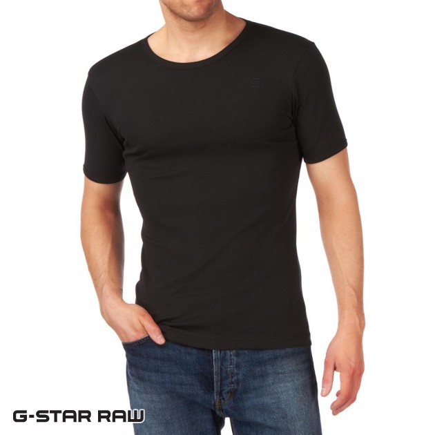 G-Star Mens G-Star Premium Base 2 Pack T-Shirt - Black