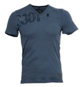 G-Star Mid Blue V-Neck T-Shirt