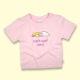 Plain Lazy Cant Surf Kids Organic Tee, Light Pink, 2 years
