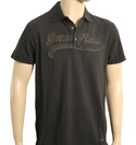 Raw Black Polo Shirt with Logo