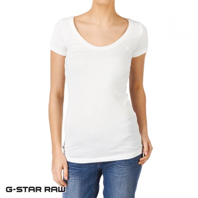 G-Star Womens G-Star Base Deep T-Shirt - White