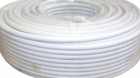 G-Tec 50m RG6 Satellite Downlead WHITE____50m RG6 Satellite SKY Digital TV Aerial Cable in White