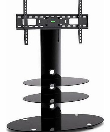 NEW BLACK GLASS TV STAND W/BRACKET for 32 37 42 50``SAMSUNG LCD/LED/PLASMA Comes With A Built In Swivel +-15 Degrees TV Bracket