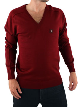 Gabicci Vintage Burgundy V-Neck Knit