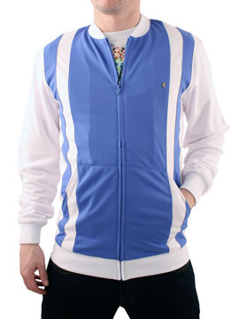 Gabicci Vintage White/Royal Blue Zip Thru Jacket
