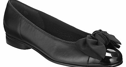 Gabor Amy Leather Ballerina Pumps, Black