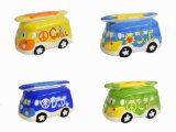 Gadget and Gift Zone Ceramic VW Volkswagen Camper Van Money Box With Surf Board And Graffiti