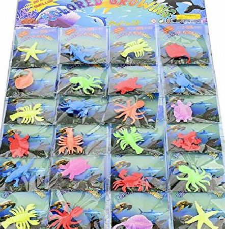 Gadgetshut Gadgets Hut UK - Pack of 24 Jelly Growing Sea Life Creatures Animals Amazing toys for children boys and girls