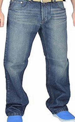 Gaffer New Mens Basic Heavy Duty Cotton Regular Fit Straight Leg Denim Jeans  Free Belt