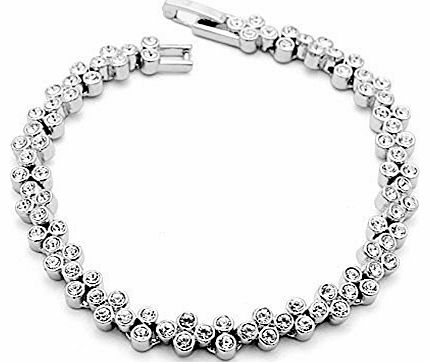 Galaxy Fashion JewelleryTM Brilliance Bracelet with Swarovski Crystals in Platinum Finish