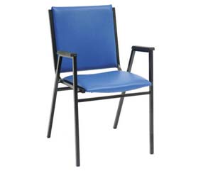Galaxy vinyl stacking chair with arms
