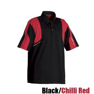 JAY MENS GOLF SHIRT BLACK/CHILLI RED / X-LARGE
