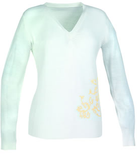 Galvin Green Ladies Chloe Sweater White/Gold