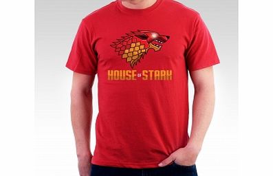 GAME of Thrones House of Stark Red T-Shirt Large