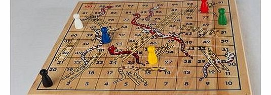Wooden Snakes and Ladders Game