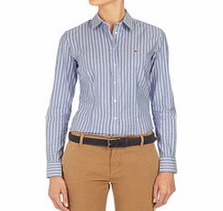 Blue and white cotton blend Oxford shirt